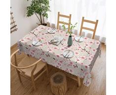 Tovaglia rettangolare con fiori di ciliegio rosa (182,9 x 137,2 cm) per cucina, feste, vacanze, Natale, buffet
