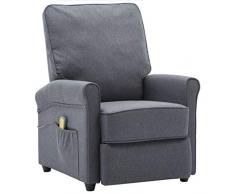 Tidyard Poltrona Massaggiante da Massaggio Relax Reclinabile da TV in Tessuto con Poggiapiedi,Poltrona Relax Reclinabile,Poltrona da TV,Poltrona da Massaggio,Poltrona per Anziani,Poltrona Reclinabile