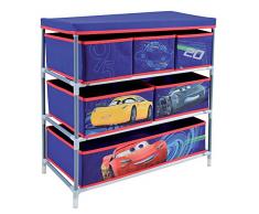 FUN HOUSE 712765 Scaffale con 6 scomparti/coperchio per bambini metallo/poliestere/cartone Blu 65 x 30 x 60 cm