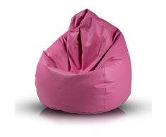 Bepouf - Pouf a Sacco Morbido in Ecopelle con Imbottitura in Palline di Polistirolo, Poltrona a Sacco Adatta per Camera e Salotto - Dimensione Media 110x70, Colore Rosa