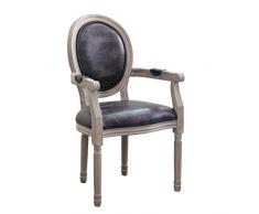 Poltrona vintage stile inglese di design moderno per sala da pranzo (Black)