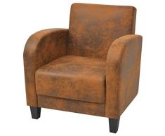 vidaXL Poltrona Comoda da Salotto Sala da Pranzo Soggiorno Marrone 73x72x76 cm