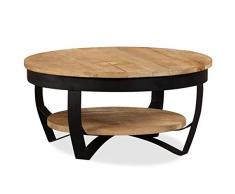 vidaXL Tavolino da caffè Tavolo Salotto Tavolinetto Tavolo Basso da Salotto Arredo Mobili Arredamento Interni Legno Massello Grezzo Mango