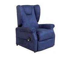 Poltrona Relax Reclinabile 2 motori- Alza persona-2 Ruote piroettanti-Poltrona salotto-Rivestita in microfibra-Poltrone per anziani-Dispositivo medico.