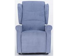 POLTRONE ITALIA - Bob detraibile 19% Poltrona meccanica ZERO GRAVITY 2 motori alzapersona elettrica elevabile anziani piedi oltre seduta - scegli accessori - Blu tessuto