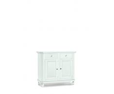 Lo Scrigno Arredamenti, Credenza 2 porte 2 cassetti Classica laccata bianca W1511/L