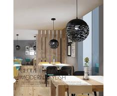 Tsqqst Lampadeasospensione Nordic Minimalista Moderno Telecomando Ferro Personalità Creative Bar Lampadario, Soggiorno, Sala Da Pranzo Unico Lampadario Di Testa,Red Diametro 30Cm