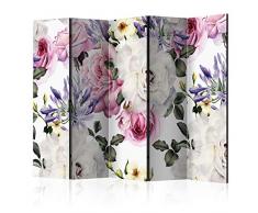 murando Paravento Natura Fiori Rose 225x172 cm Stampa bilaterale su tela in TNT 100% Non Trasparente Parete Divisoria Interno Separatore Stanza Decorazioni b-B-0388-z-c