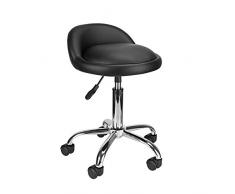 DISPLAY4TOP nero regolabile girevole cuscino Rolling Tattoo massaggio idraulico posteriore Salon sgabello con 5 ruote