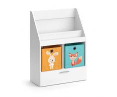 Vicco Scaffale per bambini Scaffale a muro Luigi Bianco 72x96 moderno Scaffale per camerette Scaffale per giocattoli Scaffale decorativo Scaffale indipendente Scaffale per cubi Scaffale per cassetti