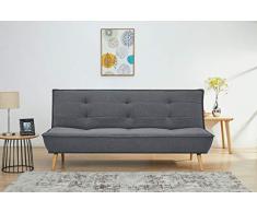 Marchio Amazon - Movian Scutari - Divano letto a 3 posti, 194 x 95 x 89 cm, grigio scuro