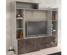 Milani Home s.r.l.s. Parete attrezzata Porta TV Soggiorno Moderna di Design 180x28/40x165 h