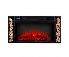 Klarstein Camino Elettrico Basso Consumo, Camino da Terra con Mensola, Camino Elettrico da Parete, Caminetto Elettrico 1900W, Camino Finto Decorativo con LED, Telecomando, Timer, Controllo Temperatura