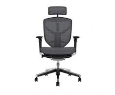 PROCOMFORT Enjoy Elite Poltrona ergonomica su Ruote di Ultima Generazione con Regolazione Mono-Leva per Il settaggio della Postura più Confortevole (Nero)