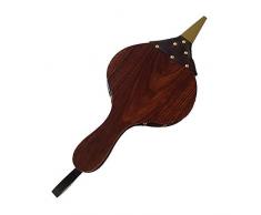 Reuvv Manuale Aria Ventilatore, in Legno Camino Mantice sotto con Ganci Pelle Cinturino per Carbone Griglie Campfires Fuoco Pits Caminetti Legno Stufe Forniture - Small