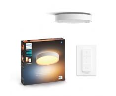 Philips Hue White Ambiance Denver, Plafoniera Smart, Media, Bluetooh, Controllo Vocale 19.2 W, Telecomando Dimmer Switch Inlcuso, Bianca