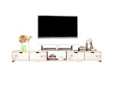 Lowboard in Living Room Porta TV a Schermo Piatto Storage Console ripiano TV Media Media Console TV Media Center Angolo (Color : White, Size : 154-198x30x34.5cm)