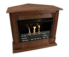Kaminbau Mierzwa angolo Camino Caminetto Ciminiera a gel et etanolo Rafael Premium Royal - Noce