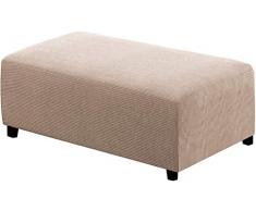 AQIGR Copri Pouf Elasticizzato Copri ottomano Rettangolare Copri Pouf poggiapiedi Divano Copertura Protettiva per poggiapiedi rett Grigio (Color : #8, Size : XL)
