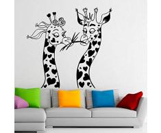 YIYEBAOFU Due Divertenti Adesivi murali Giraffa Decorazione della casa Safari Africano Animale Mobile Arte murale vivaio Decorazione Camera dei bambin93x88cm
