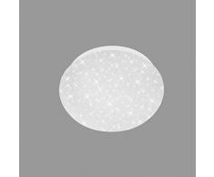 Briloner Leuchten - Plafoniera a LED, lampada da soffitto con fantasia a stelle, 4,5 Watt, 450 Lumen, 4.000 kelvin, bianco, Ø 16cm