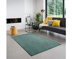 Carpet Studio Santa Fe Tappeto Salotto 115x170cm, Tappeti Soggiorno per Sala de Pranzo, Salotto & Camera da Letto, Facile da Pulire, Superficie Morbida, Pelo Corto - Smeraldo/Verde