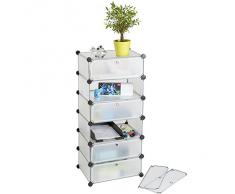 TecTake Scaffale modulare scarpiera scaffalatura mensola per scarpe con porte bianco