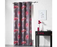 Douceur d interno Clematis Tenda a occhielli Imprime Clematis Policotone, Poliestere, rosso, 240x140 cm