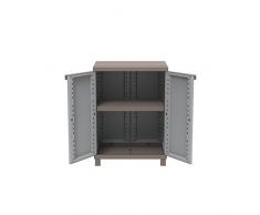 Terry 1002815 Armadio Basso in Plastica, Grigio/Tortora