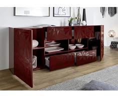 Arredocasagmb.it Mobile Contenitore 2 Ante 4 cassetti Moderno OSSIDO Grigio Scuro Industrial materico Soggiorno Madia Buffet con sportelli Design Dame 08
