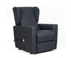 POLTRONE ITALIA - Poltrona Relax alzapersona 2 Motori Anziani Prezzi IVA4% OBBLIGO Doc disabile - Personalizzabile Accessori e Consegna - Poltrona-Isabel-2M-I4C-TEBLU Blu Notte Tessuto