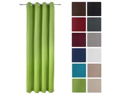 Beautissu Tenda Oscurante con Occhielli Serie Amelie BO - 140x245 cm - Verde - per finestre e balconi