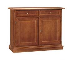 InHouse srls Credenza, Arte povera, in Legno massello e MDF con rifinitura in Noce Lucido - Mis. 105 x 42 x 85