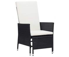 Tidyard Sedia da Giardino Reclinabile con Cuscino in Polyrattan,Poltrona da Esterno in Rattan,Sedie da Esterno,62 x 131 x 106 cm,Disponibile in Tanti Colori Diversi