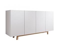 MB Muebles Bonitos | Madia Soggiorno Mobile TV Credenza Moderna Siena | Larghezza 160 x Altezza 79 x Profondità 40 cm | Mobile in Melamina Opaco | Colore Bianco