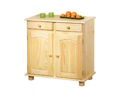 13Casa Credenza a due ante Pamina, in legno massello, color legno, 87 x 88 x 43 cm