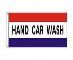 Hand Car Wash Bandiera 5 Piede x 3 Piede rimessa pubblicità valletto gonfalone