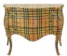 Casa Padrino cassettone barocco con 3 cassetti beige/striscie multicolore - Mobili Barocchi Fatti a Mano