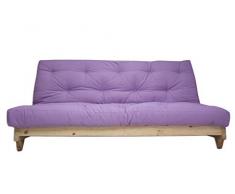 Divano letto Fresh, Naturale, Futon Viola, 107 x 140 x 82 cm.
