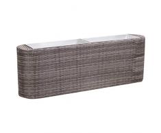 vidaXL Letto Rialzato da Giardino Vaso Contenitore per Piante Verdi Accessori per Giardino Decorazioni da Esterni 120x24x40cm in Polyrattan Grigia