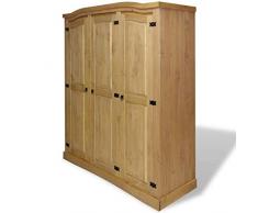 vidaXL Armadio Legno di Pino Messicano Corona Range 3 Ante Mobile Guardaroba