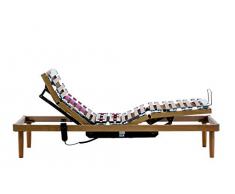 Viglietti Rete Ortopedica a Doghe con Gambe - Alzata Testa e Piedi Elettrica Singola 85x195 Infinity Elettrica DISP. Medico DETRAIBILE 19% in Legno Naturale