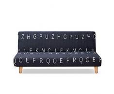 VanderHOME Copridivano Clic Clac Stretch Fodera per Divano Fodera per Cuscino futon Letto Copridivano Completo Pieghevole Senza Braccioli per Camera da Letto ABC 3 posti