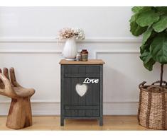 Rebecca Srl Armadietto Mobile bagno Comodino 1 Anta Legno Blu Shabby chic Vintage Country Camera Bagno (Cod. RE4574)