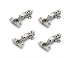 Cerniera per Mobili Cerniere per Porta per Armadio Porta mobili Angolo Piegato Cerniera, No Slot richiesto Facile da installare (4 Pezzi)