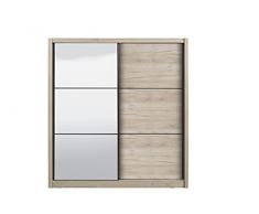 Armadio 2 ante scorrevoli di cui unanta a specchio, lap 207x216x61 cm