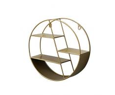 XIAMUSUMMER Vintage Mensola da Muro Galleggianti Design Rotondo, Salvaspazio Adatto per Soggiorno, Arredamento Camera da Letto, Oro