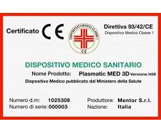 Materasso Memory MED mod. Plasmatic MED 3D - H. 26 matrimoniale 160x190 dispositivo medico Classe 1 detraibile , 10 cm Memory, onda a 11 zone di portanza differenziata, SFODERABILE SILVER, in OMAGGIO GUANCIALE/I MEMO MED AIR