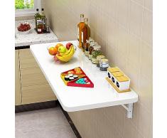Tavolo Da Muro Pieghevole,Scrivania Pieghevole A Ribalta, Piccolo Tavolo Da Pranzo Pieghevole, Tavolo Sospeso Salvaspazio A Parete Per Cucina,Studio, Camera Da Letto, Bagno, Ufficio O Balcone - Bianco