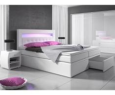 Wohnen-Luxus Inter – Letto matrimoniale in pelle con LED luce della testa in Eco Pelle Hotel – Letto Venezia
